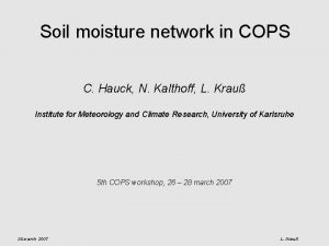 Soil moisture network in COPS C Hauck N