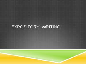 EXPOSITORY WRITING ORGANIZATION MATTERS Expository Writing Planner SO