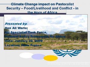 Climate Change impact on Pastoralist Security FoodLivelihood and