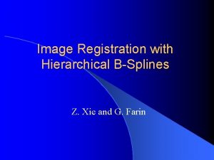 Image Registration with Hierarchical BSplines Z Xie and