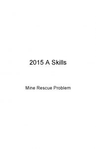 2015 A Skills Mine Rescue Problem Mine Rescue