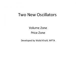 Two New Oscillators Volume Zone Price Zone Developed