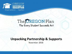 Unpacking Partnership Supports November 2018 Learning Outcomes Inspire