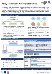 Policy Framework Prototype for ONOS This prototype allows