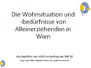 Die Wohnsituation und bedrfnisse von Alleinerziehenden in Wien