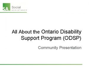 All About the Ontario Disability Support Program ODSP