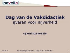 Dag van de Vakdidactiek ijveren voor nijverheid openingssessie