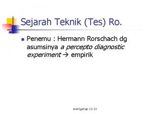 Sejarah Teknik Tes Ro n Penemu Hermann Rorschach