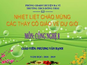 PHNG GDT HUYN BA V TRNG THCS NG