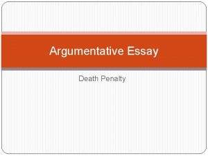 Argumentative essay about death penalty