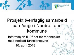 Prosjekt tverrfaglig samarbeid barnunge i Nordre Land kommune