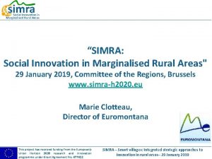 SIMRA Social Innovation in Marginalised Rural Areas 29