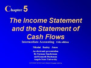 Chapter 5 The Income Statement and the Statement