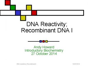 DNA Reactivity Recombinant DNA I Andy Howard Introductory