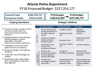 Atlanta Police Department FY 18 Proposed Budget 227