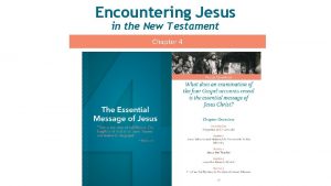 Encountering Jesus in the New Testament Chapter 4