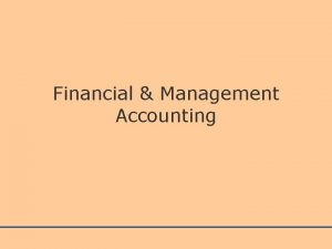 Financial Management Accounting Financial Management Accounting Financial Management