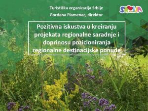 Turistika organizacija Srbije Gordana Plamenac direktor Pozitivna iskustva