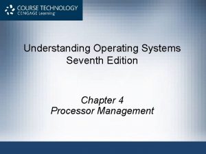Understanding Operating Systems Seventh Edition Chapter 4 Processor