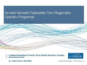 Az els Nemzeti Fejlesztsi Terv Regionlis Operatv Programja