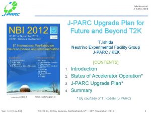 Ishida et al JPARCKEK JPARC Upgrade Plan for