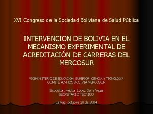 XVI Congreso de la Sociedad Boliviana de Salud
