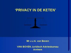 PRIVACY IN DE KETEN Mr J J A