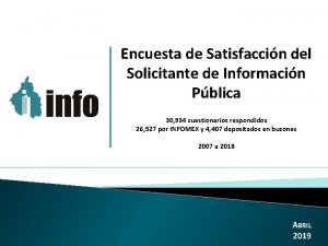 Encuesta de Satisfaccin del Solicitante de Informacin Pblica