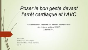 Poser le bon geste devant larrt cardiaque et