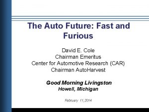 The Auto Future Fast and Furious David E