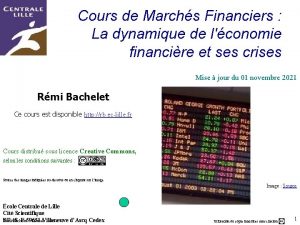 Cours de Marchs Financiers La dynamique de lconomie