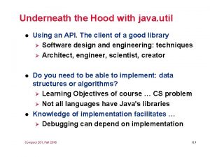 Underneath the Hood with java util l Using