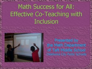 Math Success for All Effective CoTeaching with Inclusion