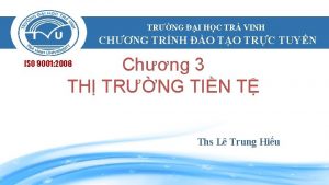 TRNG I HC TR VINH CHNG TRNH O