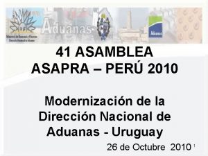 41 ASAMBLEA ASAPRA PER 2010 Modernizacin de la