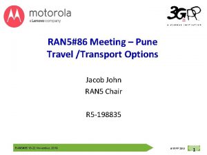 RAN 586 Meeting Pune Travel Transport Options Jacob