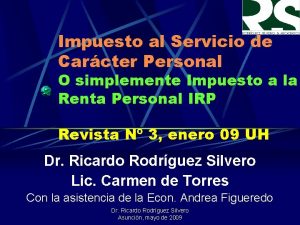 Impuesto al Servicio de Carcter Personal O simplemente