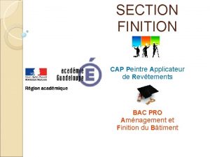 SECTION FINITION CAP Peintre Applicateur de Revtements BAC