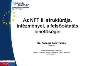 Az NFT II struktrja intzmnyei a felsoktats lehetsgei