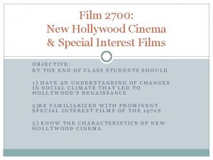 Film 2700 New Hollywood Cinema Special Interest Films
