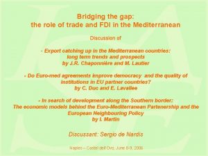 Bridging the gap the role of trade and