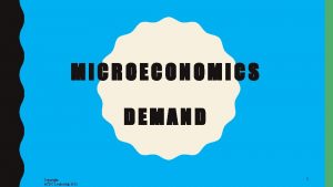 MICROECONOMICS DEMAND Copyright ACDC Leadership 2015 1 2