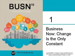 1 Business Now Change Is the Only Constant