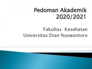 Pedoman Akademik 20202021 Fakultas Kesehatan Universitas Dian Nuswantoro