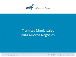 Trmites Municipales para Nuevos Negocios www miempresapropia com