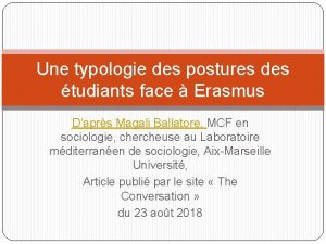 Une typologie des postures des tudiants face Erasmus