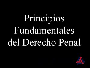 Principios Fundamentales del Derecho Penal Los principios generales