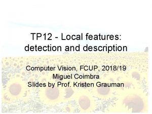 TP 12 Local features detection and description Computer