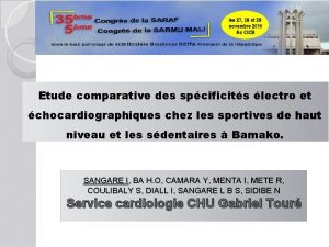 Etude comparative des spcificits lectro et chocardiographiques chez