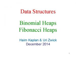 Data Structures Binomial Heaps Fibonacci Heaps Haim Kaplan